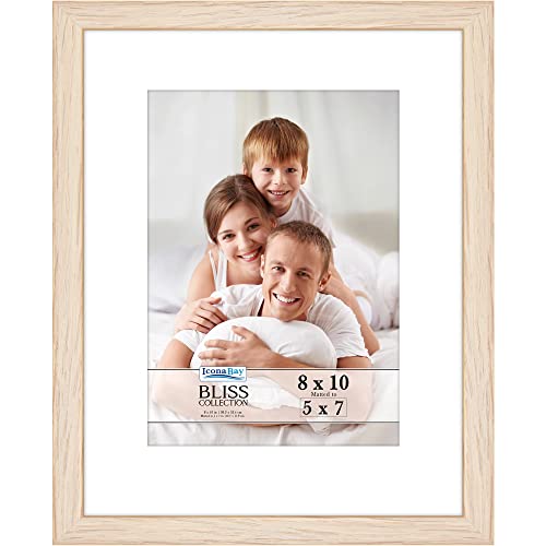 Icona Bay 5x7 Black Picture Frame, Modern Style Wood Composite Frame, Table Top or Wall Mount, Bliss Collection