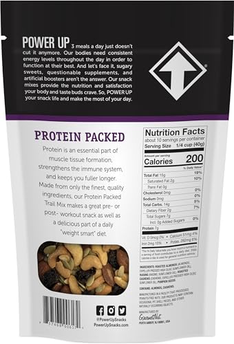 Power Up Premium Trail Mix - Mega Omega Trail Mix 14oz, Gluten Free, Vegan, Non-GMO