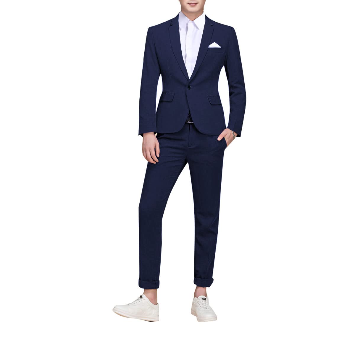 Cloudstyle Men's Suit Single-Breasted One Button Center Vent 2 Pieces Slim Fit Formal Suits