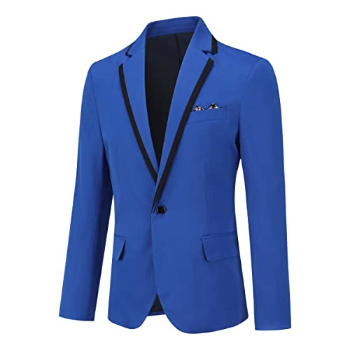 Cloudstyle Mens Casual Slim Fit Suit Jacket 1 Button Daily Blazer Business Sport Coat Tops