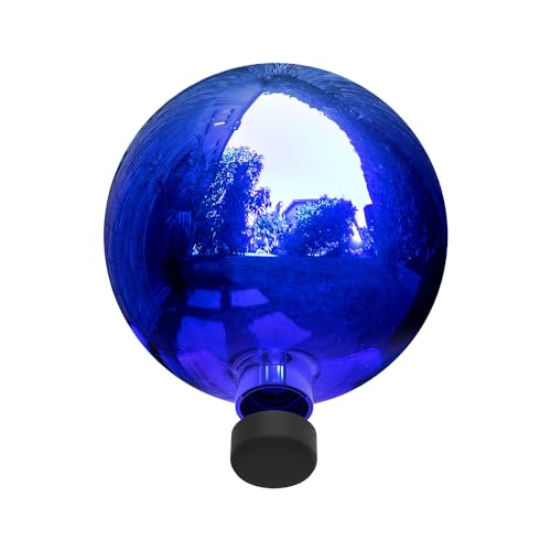 Alpine Corporation 10" Diameter Indoor/Outdoor Glass Gazing Globe Yard Decoration, Silver