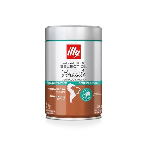 illy Ground Coffee Espresso - 100% Arabica Coffee Ground – Classico Medium Roast - Notes of Caramel, Orange Blossom & Jasmine - Rich Aromatic Profile - Precise Roast - No Preservatives – 8.8 Ounce