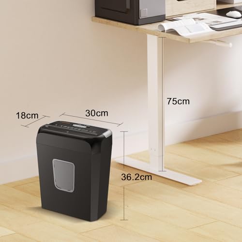 Bonsaii Paper Shredder for Home Use,6-Sheet Crosscut Paper and Credit Card Shredder for Home Office with Handle for Document,Mail,Staple,Clip-3.4 Gal Wastebasket(C237-B)