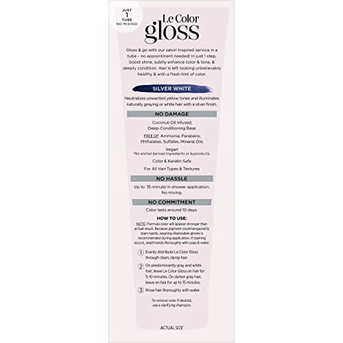 L'Oreal Paris Le Color Gloss One Step In-Shower Toning Hair Gloss, Neutralizes Brass, Conditions & Boosts Shine, Silver, 4 Ounce