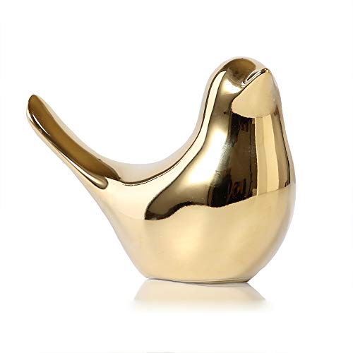 FANTESTICRYAN Small Birds Statues Gold Home Decor Modern Style Figurine Decorative Ornaments for Living Room, Bedroom, Office Desktop, Cabinets