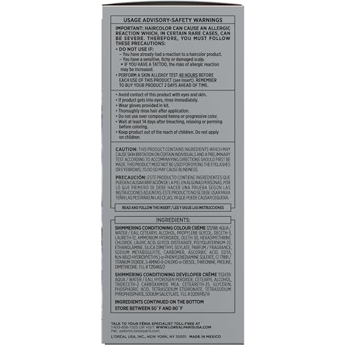 L'Oreal Paris Feria Hyper Platinum Advanced Lightening System Hair Bleach, Lifts Up To 8 Levels, Includes Anti Brass Purple Conditioner, 1 Hair Dye Kit