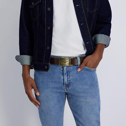 Levi's Men's Everyday Jean Belt with Removable Plaque Buckle