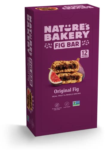 Natureâ€™s Bakery Whole Wheat Fig Bars, Blueberry, Real Fruit, Vegan, Non-GMO, Snack bar, Twin packs- 12 count