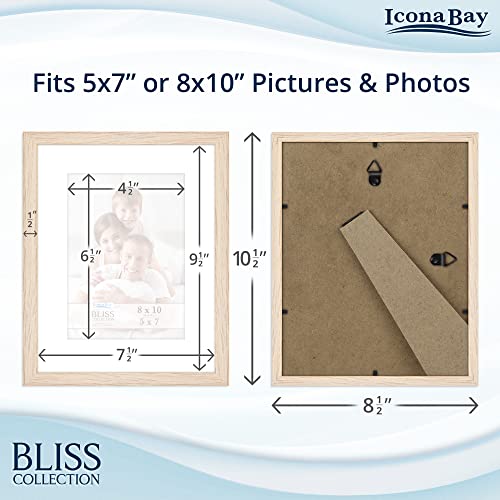 Icona Bay 5x7 Black Picture Frame, Modern Style Wood Composite Frame, Table Top or Wall Mount, Bliss Collection