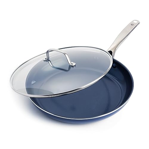 Blue Diamond Cookware Diamond Infused Ceramic Nonstick 8" Frying Pan Skillet, PFAS-Free, Dishwasher Safe, Oven Safe, Blue