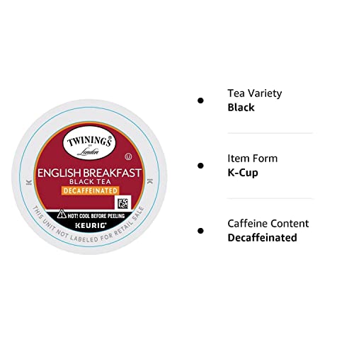 Twinings English Breakfast Tea K-Cup Pods for Keurig, Caffeinated, Smooth, Flavourful, Robust Black Tea, 24 Count (Pack of 1), Enjoy Hot or Iced