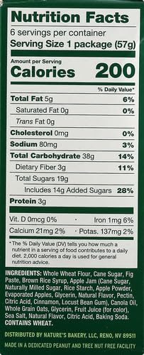 Natureâ€™s Bakery Whole Wheat Fig Bars, Blueberry, Real Fruit, Vegan, Non-GMO, Snack bar, Twin packs- 12 count