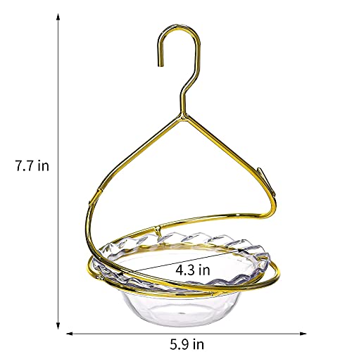 Hanizi Metal Hanging Oriole Bird Feeder with Fruit Holder Removable Drink Plasic for Garden Patio Outside