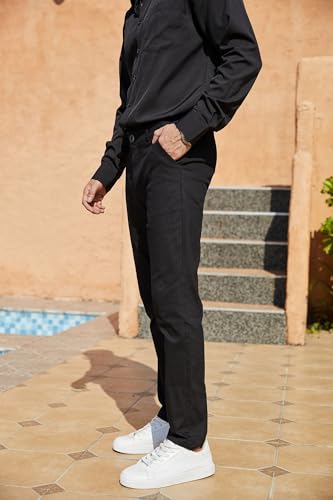 Mens Fashion Slim Fit Dress Pants Casual Business Skinny Stretch Pants Golf Pants