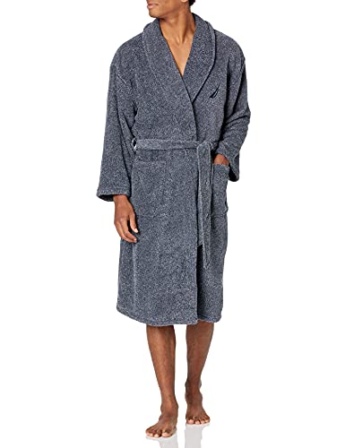 Nautica Men's Long Sleeve Cozy Soft Plush Shawl Collar Robe