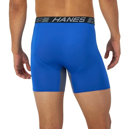 Hanes Men’s Total Support Pouch Boxer Briefs, X-Temp Cooling, Moisture-Wicking Underwear, Regular, Long-leg and Trunk, 3-Pack