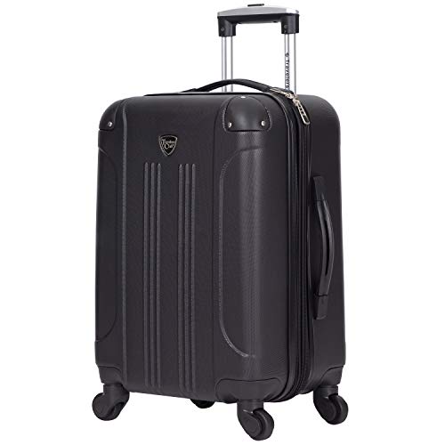 Travelers Club Chicago Hardside Expandable Spinner Luggages, Black, 20" Carry-On