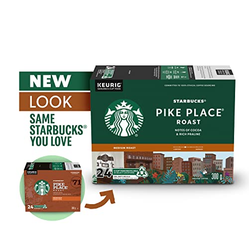 Starbucks K-Cup Coffee Pods—Medium Roast Coffee—Pike Place Roast for Keurig Brewers—100% Arabica—4 boxes (96 pods total)