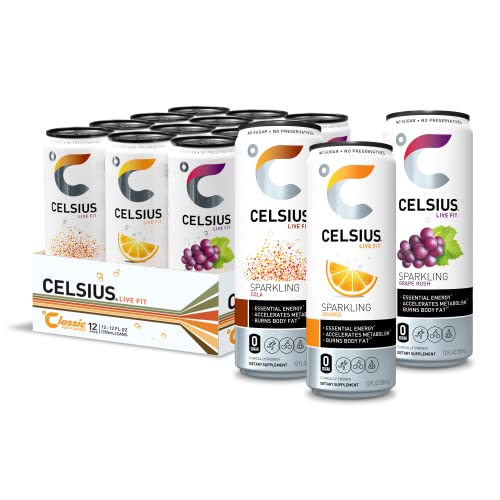 CELSIUS Assorted Flavors Official Variety Pack, Functional Essential Energy Drinks, 12 Fl Oz (Pack of 12)