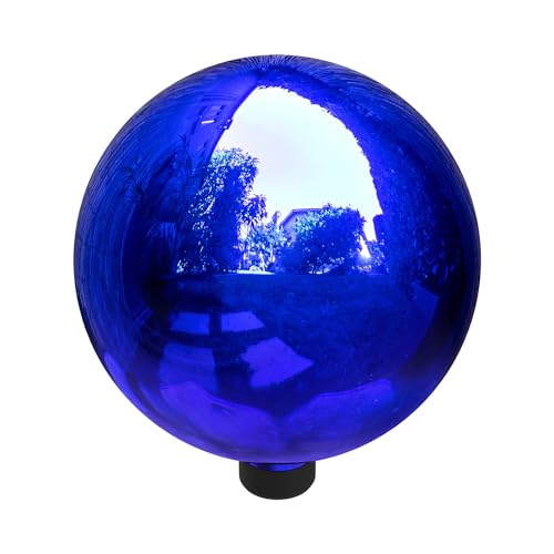 Alpine Corporation 10" Diameter Indoor/Outdoor Glass Gazing Globe Yard Decoration, Silver