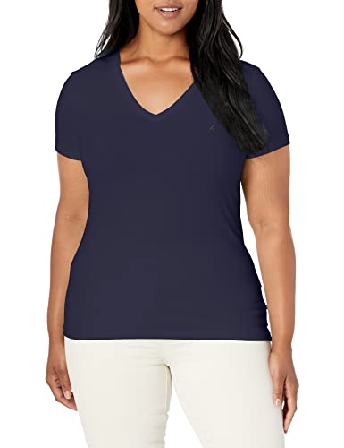 Nautica Women's Easy Comfort V-Neck Supersoft Stretch Cotton T-Shirt