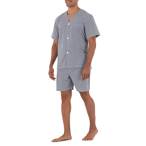 Fruit of the Loom Men's Broadcloth Short Sleeve Pajama Set