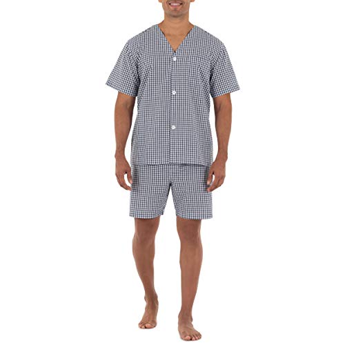 Fruit of the Loom Men's Broadcloth Short Sleeve Pajama Set