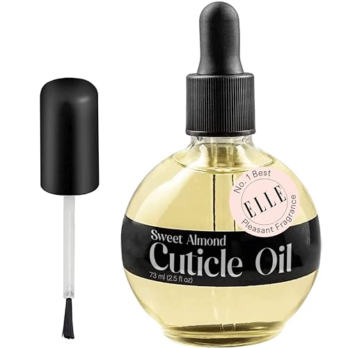 C CARE Sweet Almond Cuticle Oil For Nails - Repairs Cuticles Overnight - Moisturizes and Strengthens Nails and Cuticles - Dropper & Brush included - 2.5oz