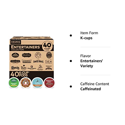 Keurig Coffee Lovers' Collection Sampler Pack, Single-Serve K-Cup Pods, Compatible with all Keurig 1.0/Classic, 2.0 and K-Café Coffee Makers, Variety Pack, 40 Count