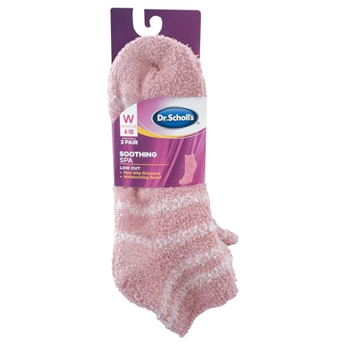 Dr. Scholl’s Women’s Fuzzy Spa Socks - Cozy Low Cut 2 & 3 Pairs - Lavender & Vitamin E Infused