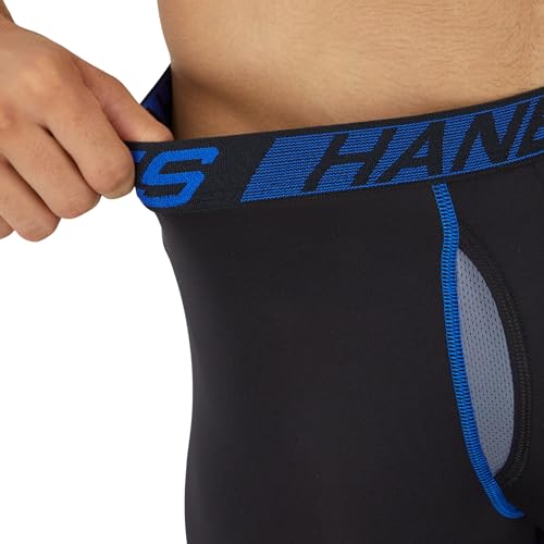 Hanes Men’s Total Support Pouch Boxer Briefs, X-Temp Cooling, Moisture-Wicking Underwear, Regular, Long-leg and Trunk, 3-Pack