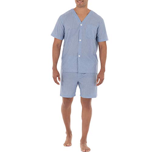 Fruit of the Loom Men's Broadcloth Short Sleeve Pajama Set