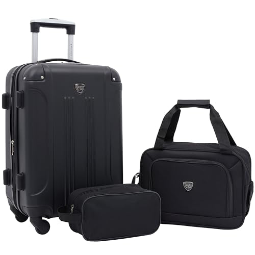 Travelers Club Chicago Hardside Expandable Spinner Luggages, Black, 20" Carry-On