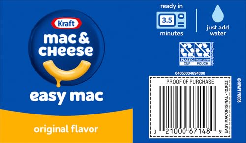 Kraft Easy Mac Original Macaroni & Cheese Microwavable Dinner (18 ct Packets)(Packaging May Vary)