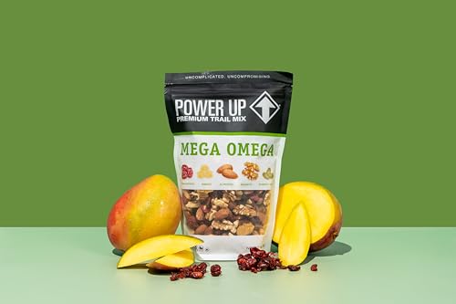 Power Up Premium Trail Mix - Mega Omega Trail Mix 14oz, Gluten Free, Vegan, Non-GMO