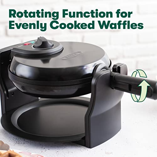 BELLA Classic Rotating Belgian Waffle Maker with Nonstick Plates, Removable Drip Tray, Adjustable Browning Control and Cool Touch Handles, Stainless Steel, 13991