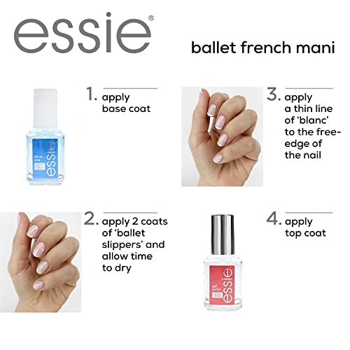 essie Salon-Quality Nail Polish, 8-Free Vegan, Sheer Pale Pink, Ballet Slippers, 0.46 fl oz