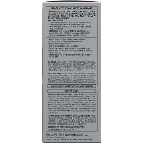 L'Oreal Paris Feria Hyper Platinum Advanced Lightening System Hair Bleach, Lifts Up To 8 Levels, Includes Anti Brass Purple Conditioner, 1 Hair Dye Kit