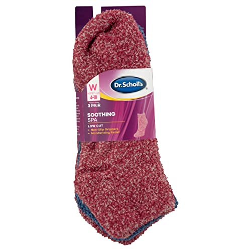 Dr. Scholl’s Women’s Fuzzy Spa Socks - Cozy Low Cut 2 & 3 Pairs - Lavender & Vitamin E Infused