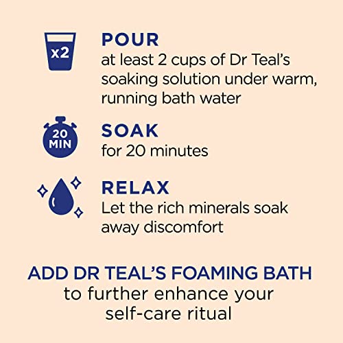 Dr Teal's Salt Soak with Pure Epsom Salt, Glow & Radiance with Vitamin C & Citrus Essential Oils, 3 lbs