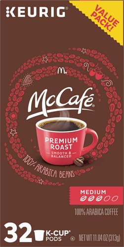 McCafe Premium Roast Coffee, Keurig Single Serve K-Cup Pods, Medium Roast, 24 Count (Pack of 4)