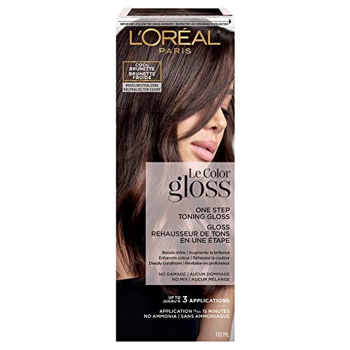 L'Oreal Paris Le Color Gloss One Step In-Shower Toning Hair Gloss, Neutralizes Brass, Conditions & Boosts Shine, Silver, 4 Ounce