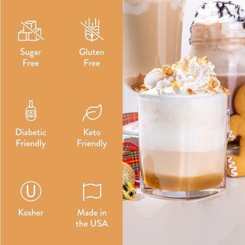 Jordan's Skinny Syrups Sugar Free Coffee Syrup, Cinnamon Dolce Flavor Drink Mix, Zero Calorie Flavoring for Chai Latte, Protein Shake, Food and More, Gluten Free, Keto Friendly, 25.4 Fl Oz, 1 Pack