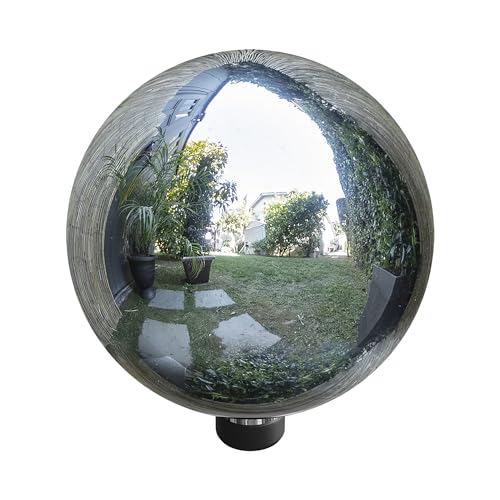 Alpine Corporation 10" Diameter Indoor/Outdoor Glass Gazing Globe Yard Decoration, Silver