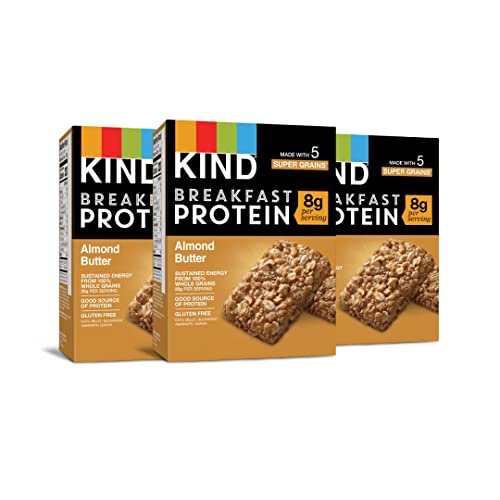 KIND Breakfast, Healthy Snack Bar, Almond Butter, Gluten Free Breakfast Bars, 8g Protein, 1.76 OZ Packs (6 Count)