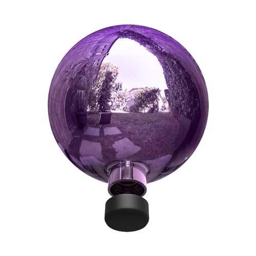 Alpine Corporation 10" Diameter Indoor/Outdoor Glass Gazing Globe Yard Decoration, Silver