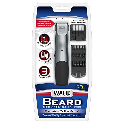 Wahl Groomsman Rechargeable Beard Trimmer kit for Mustaches, Nose Hair, and Light Detailing and Grooming with Bonus Wet/Dry Battery Nose Trimmer – Model 5622v