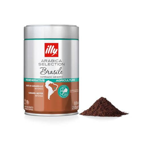 illy Ground Coffee Espresso - 100% Arabica Coffee Ground – Classico Medium Roast - Notes of Caramel, Orange Blossom & Jasmine - Rich Aromatic Profile - Precise Roast - No Preservatives – 8.8 Ounce