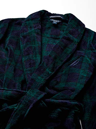 Nautica Men's Long Sleeve Cozy Soft Plush Shawl Collar Robe