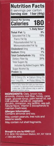 KIND Breakfast, Healthy Snack Bar, Almond Butter, Gluten Free Breakfast Bars, 8g Protein, 1.76 OZ Packs (6 Count)